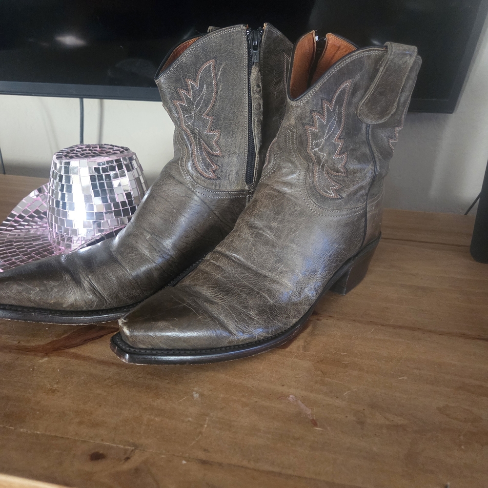 Lucchese Distressed Brown Cowboy Boots